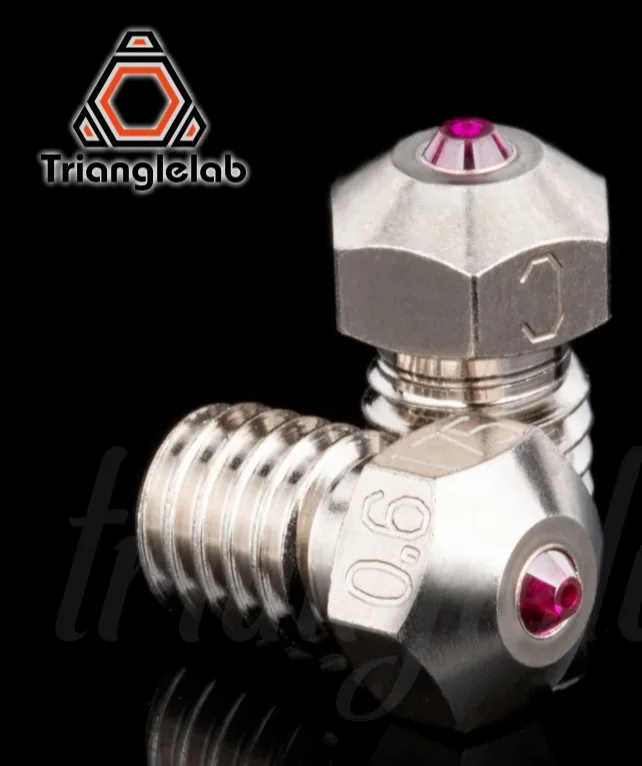 Корундовое сопло 0,6 Trianglelab, покрытая медью, модель Reprap v6, hotend, сверхвысокая температура, совместима с PETG ABS PEI PEEK NYLON