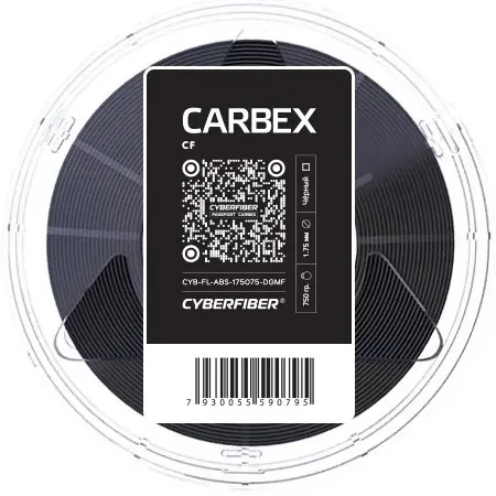 CARBEX CF Черный пластик для 3D печати Ateco 1.75 мм 0.75 кг