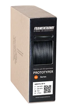 ABS GF-4 черный 750 г, 1,75 мм, пластик Filamentarno для 3D-принтера