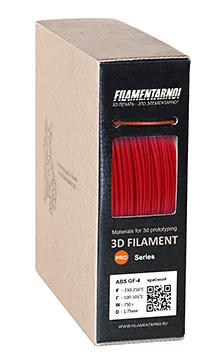 ABS GF-4 красный 750 г, 1,75 мм, пластик Filamentarno для 3D-принтера