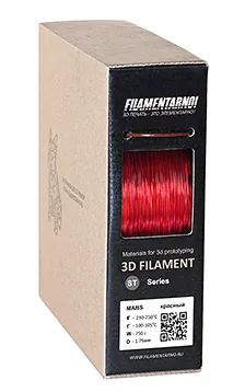 mABS красный прозрачный 750 г, 1,75 мм, пластик Filamentarno для 3D-принтера (C)