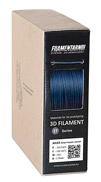 mABS блестящий синий 750 г, 1,75 мм, пластик Filamentarno для 3D-принтера