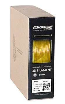 mABS желтый прозрачный 750 г, 1,75 мм, пластик Filamentarno для 3D-принтера (с)