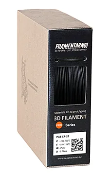 PA6 CF-20 черный 750 г, 1,75 мм, пластик Filamentarno для 3D-принтера