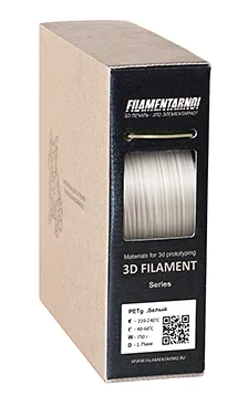 PETg белый 750 г, 1,75 мм, пластик Filamentarno для 3D-принтера