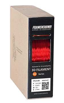 TPU A93 красный 750 г, 1,75 мм, пластик Filamentarno для 3D-принтера (C)
