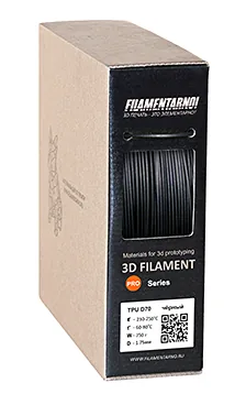 TPU D70 черный 750 г, 1,75 мм, пластик Filamentarno для 3D-принтера