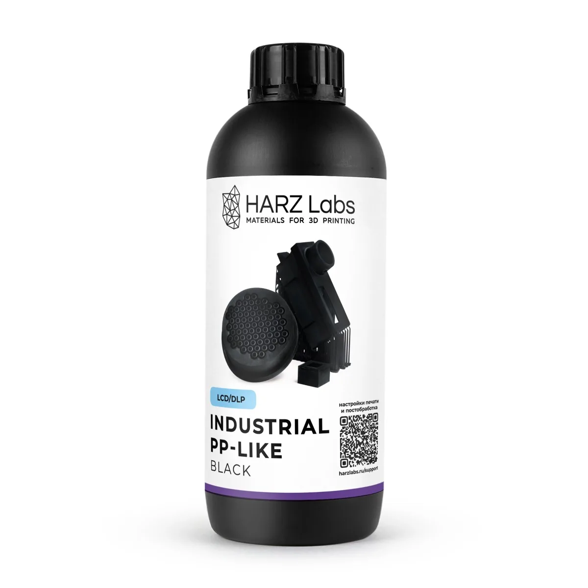 Смола фотополимерная HARZ Labs PP-like, черный, 1 кг