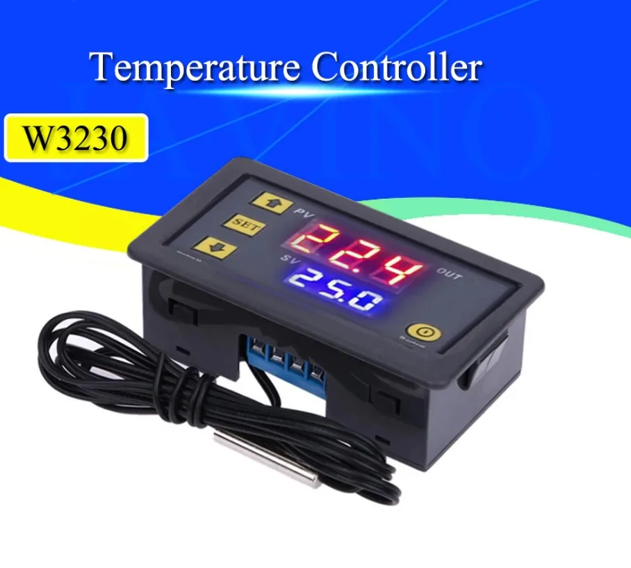 Терморегулятор W3230, 12V (цифровой контроллер температуры, светодиодный дисплей, термостат с контролем нагрева/охлаждения)