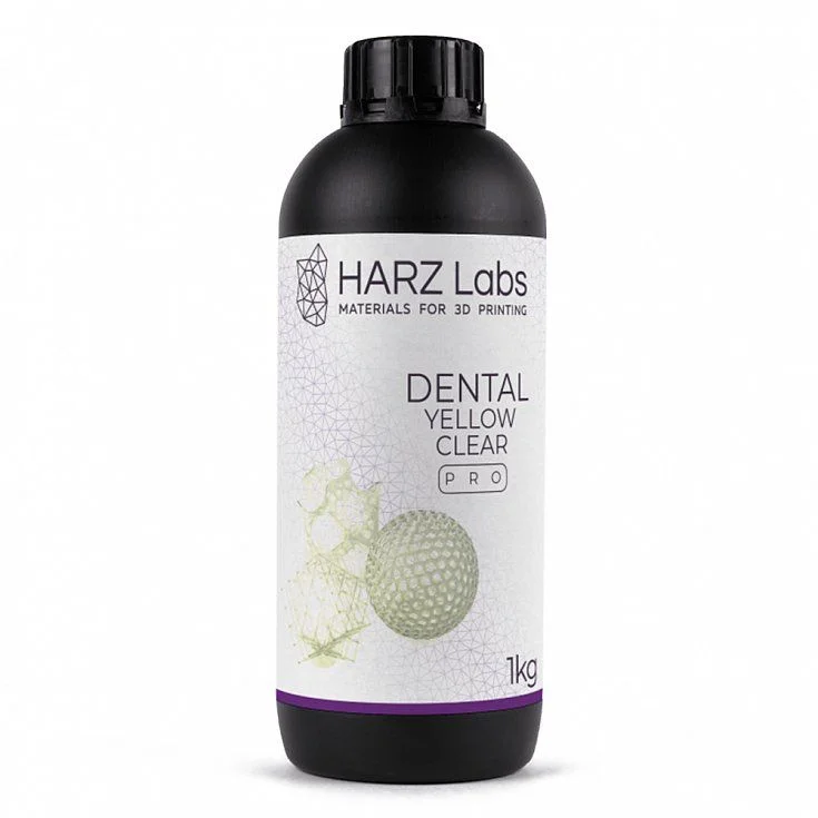 Фотополимерная смола HARZ Labs Dental Yellow Clear Pro, прозрачно-желтая (1 кг)