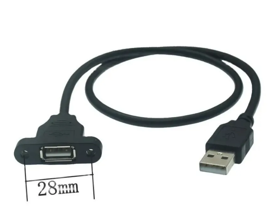 Кабель-удлинитель USB2.0 «Папа-мама» с креплением USB универсальный с отверстиями для винтов для фиксации USB2.0 на заказ, 1,5 м